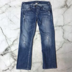 Silver Jeans Distressed Cropped Jeans